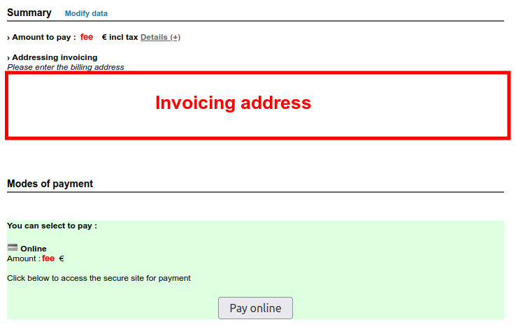 Invoicing address